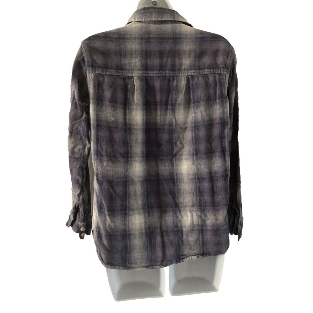 REI CO OP Shirt Women Small Hemp Blend Blue Plaid Button Up Long Sleeve Outdoors - Picture 9 of 10